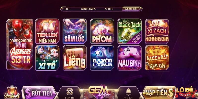 Game bài cá cược cực hấp dẫn tại Gemwin