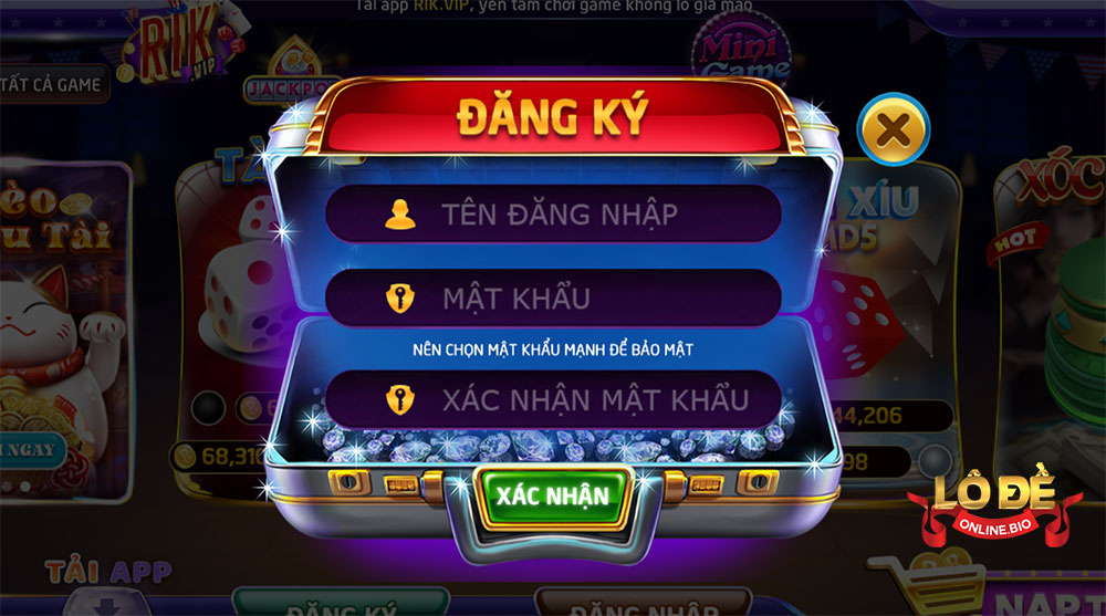 Các thao tác tạo tài khoản tại Rikvip chỉ mất anh em khoảng chục giây 