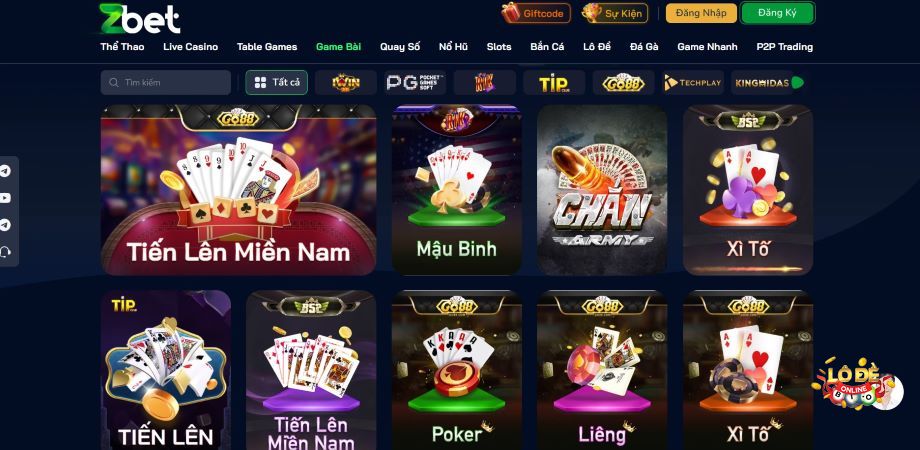 Các sản phẩm cá cược tại cổng game Zbet